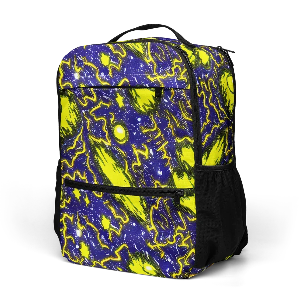 Neon Comet Riot on Utility Backpack — Left Front