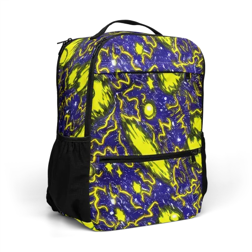 Neon Comet Riot on a Utility Backpack