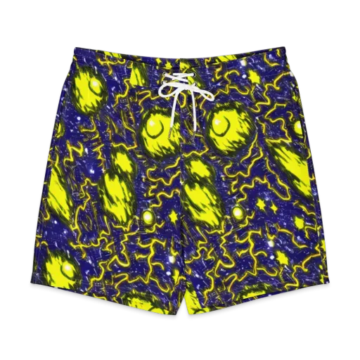 Neon Comet Riot on a Men's Board Shorts