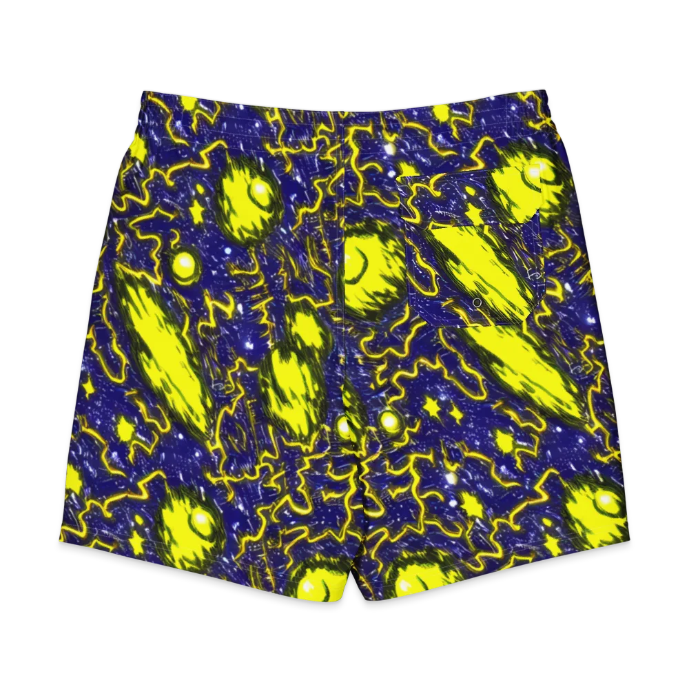 Neon Comet Riot on Men's Board Shorts — Back