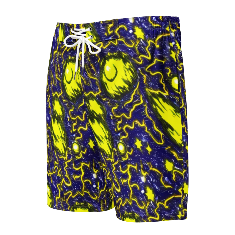 Neon Comet Riot on Men's Board Shorts — Front