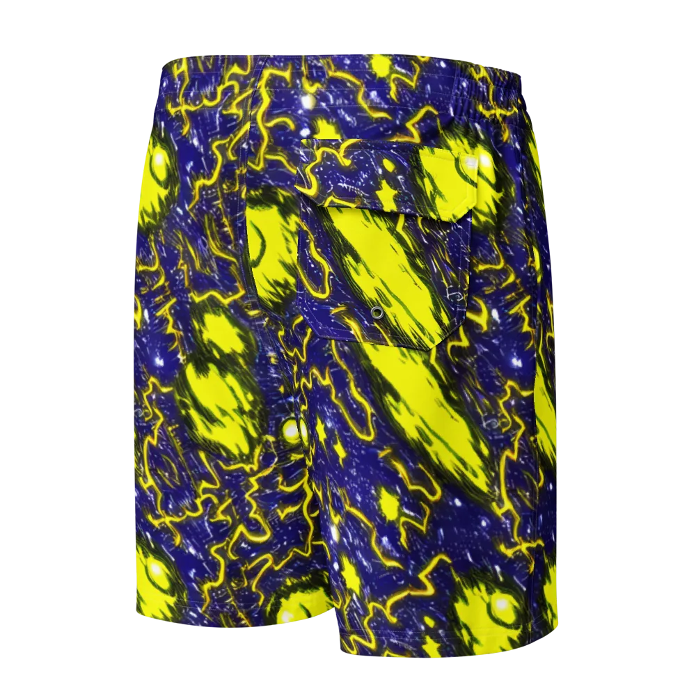 Neon Comet Riot on Men's Board Shorts — Back