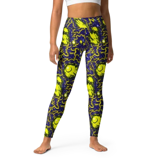 Neon Comet Riot on a Yoga Leggings
