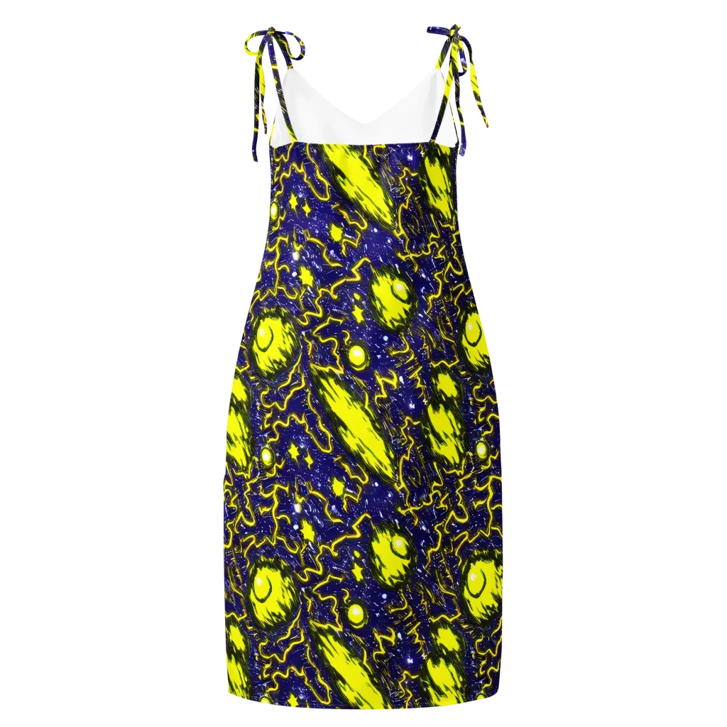Neon Comet Riot on Slip Dress — Back