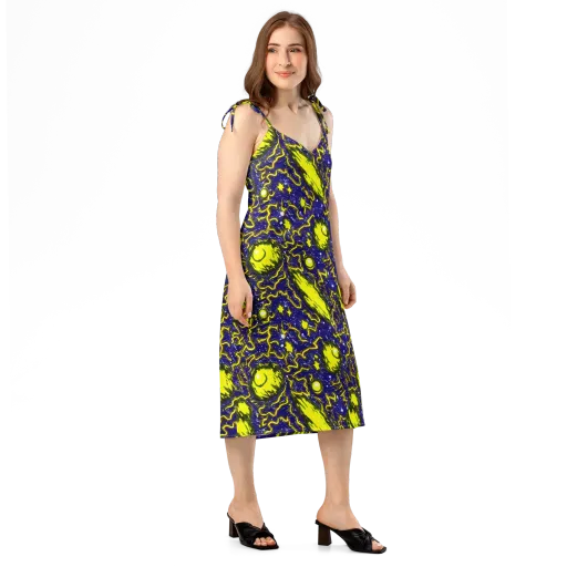 Neon Comet Riot on a Slip Dress