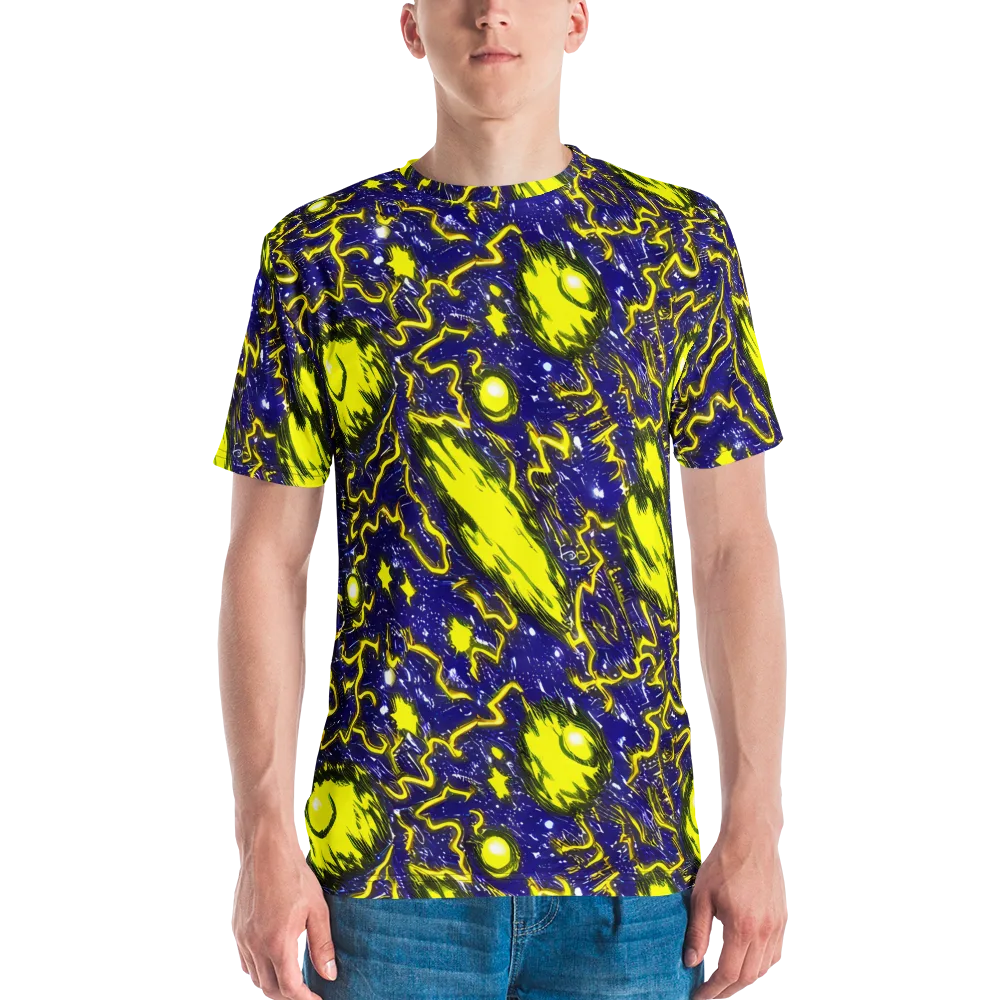 Neon Comet Riot on Men's Crew Neck T-Shirt — Front