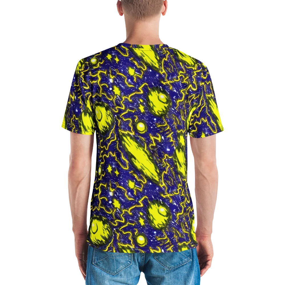 Neon Comet Riot on Men's Crew Neck T-Shirt — Back