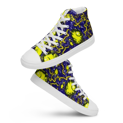 Neon Comet Riot on a Women's High Top Canvas Shoes