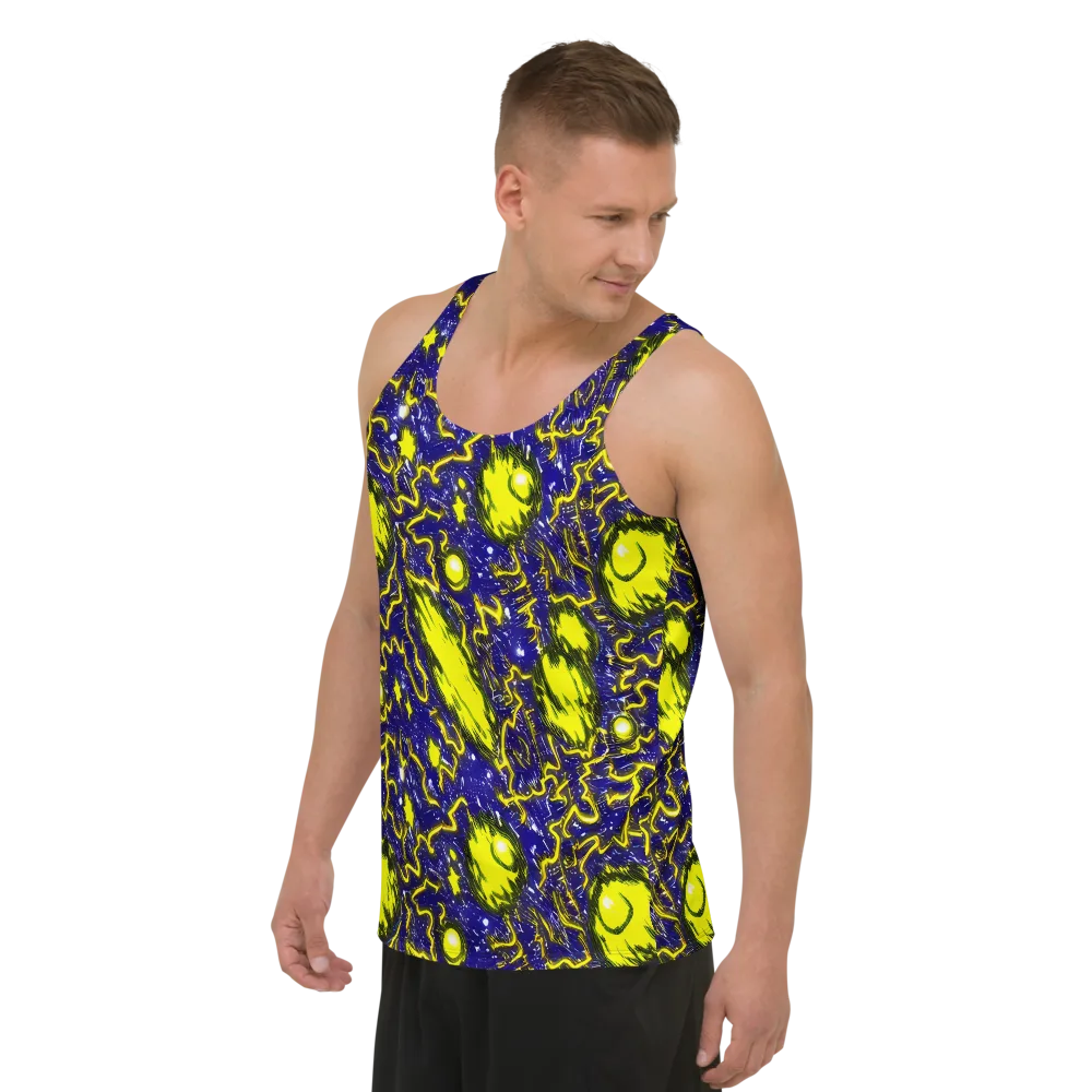 Neon Comet Riot on Men's Tank Top — Left Front