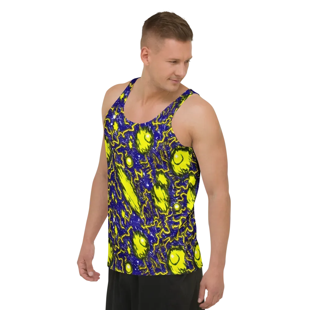 Neon Comet Riot on Men's Tank Top — Left Front