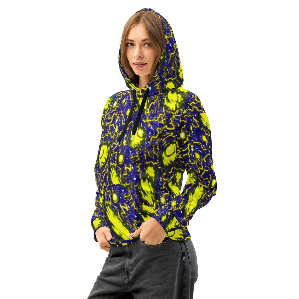 Neon Comet Riot on Cotton Hoodie — Left Front