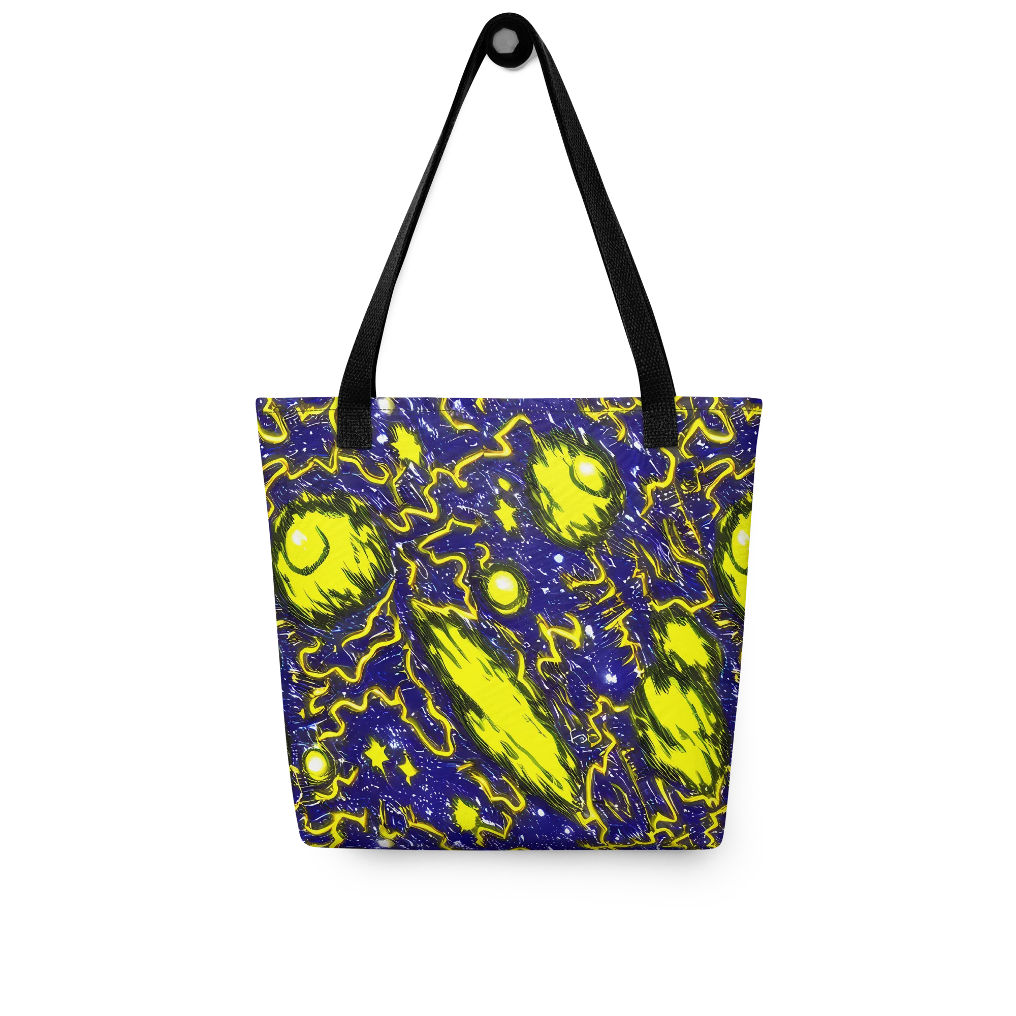 Neon Comet Riot on Tote Bag — Front