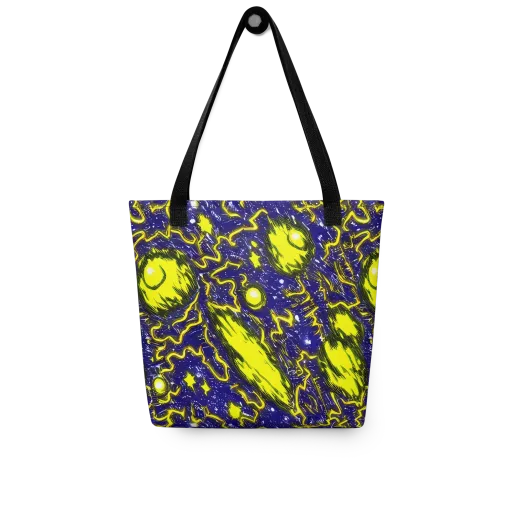 Neon Comet Riot on a Tote Bag