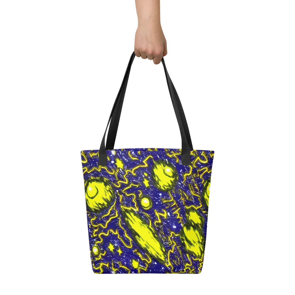 Neon Comet Riot on Tote Bag — Front