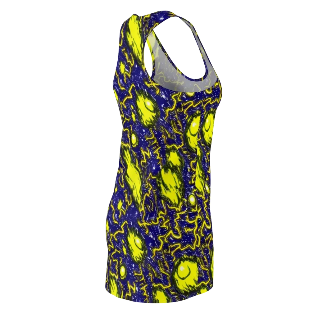 Neon Comet Riot on Racerback Dress — Back Side