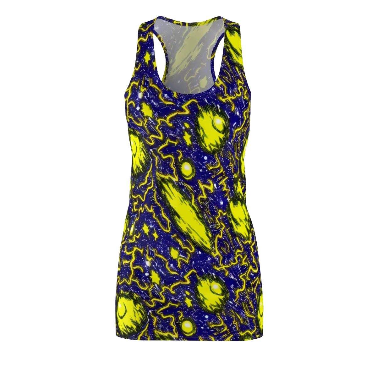 Neon Comet Riot on Racerback Dress — Front