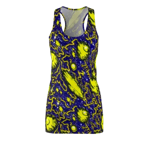 Neon Comet Riot on a Racerback Dress