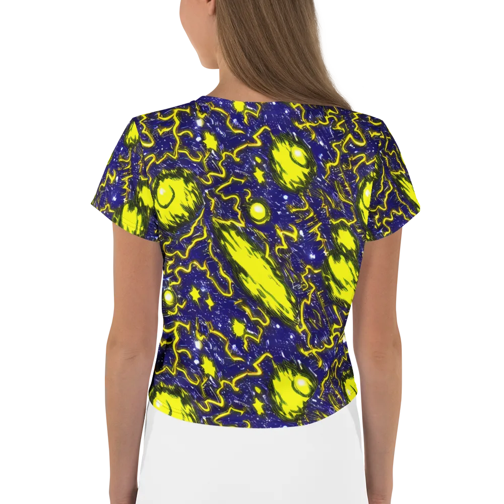 Neon Comet Riot on Crop Tee — Back