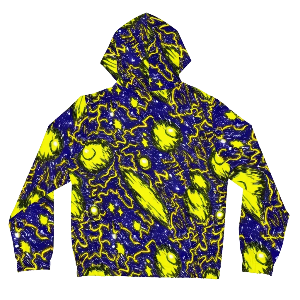 Neon Comet Riot on Women's Full-Zip Hoodie — Back