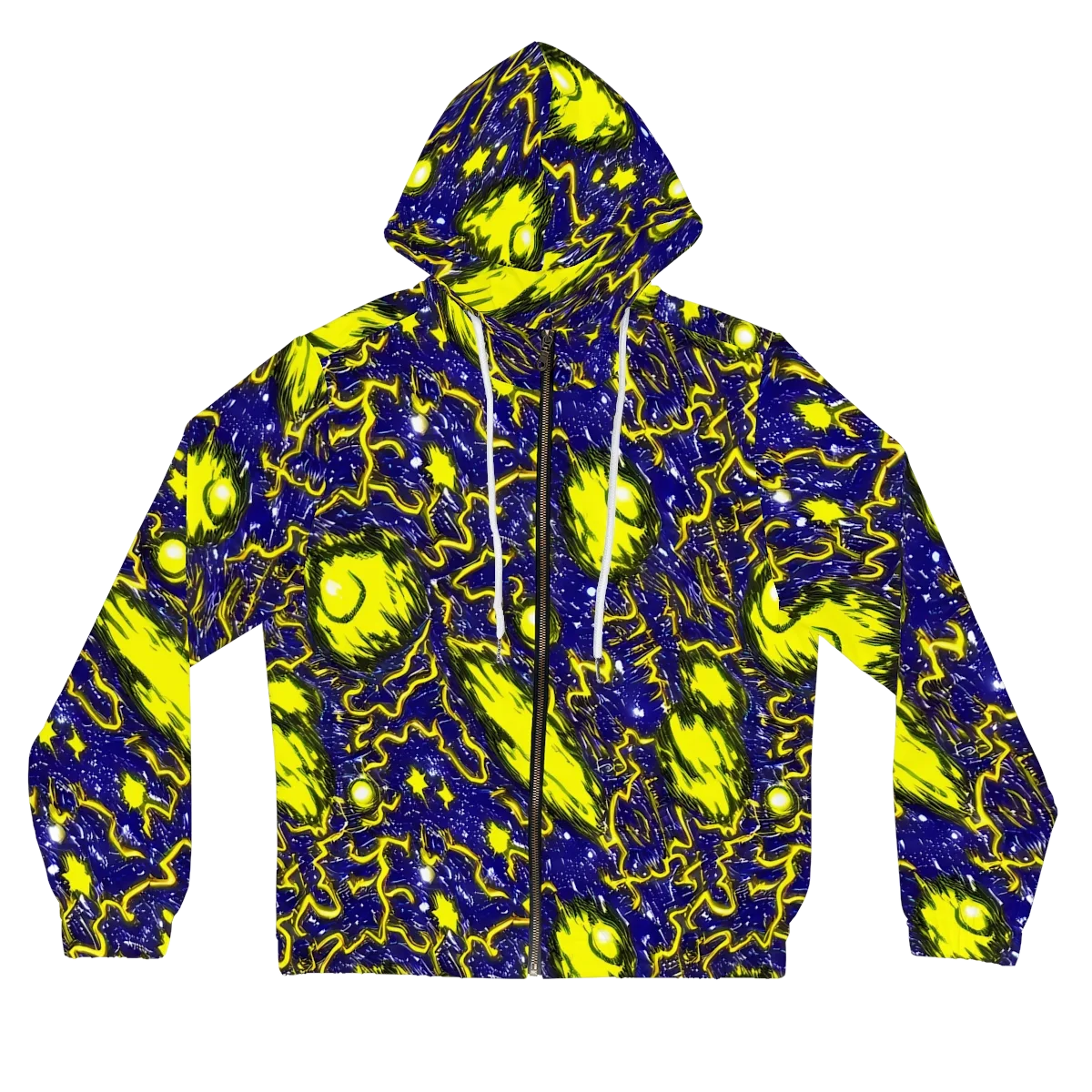 Neon Comet Riot on Women's Full-Zip Hoodie — Front