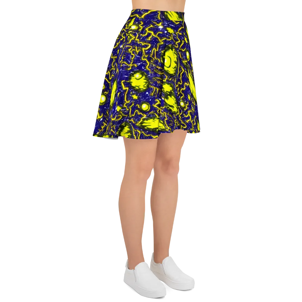 Neon Comet Riot on Skater Skirt — Right