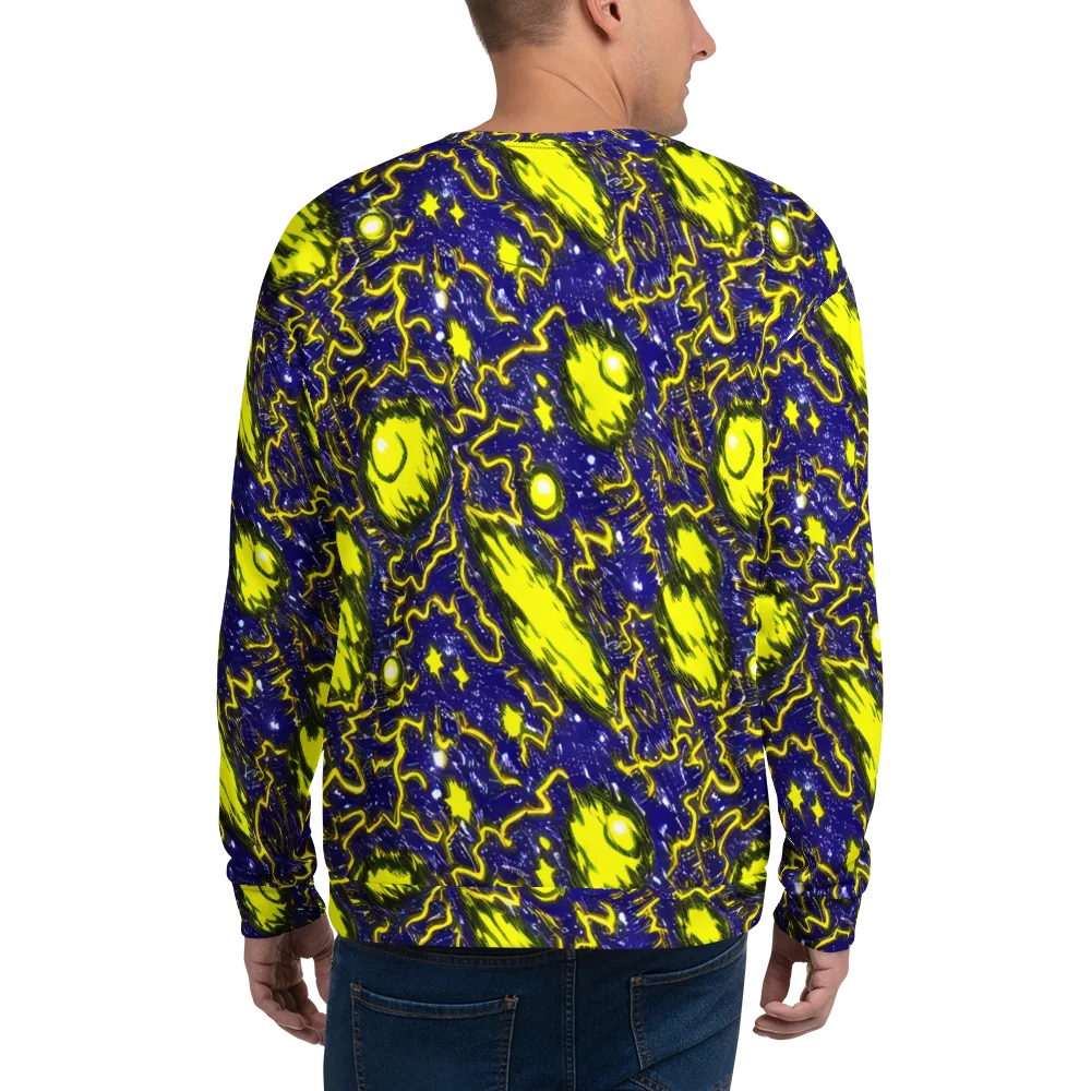 Neon Comet Riot on Sweatshirt — Back