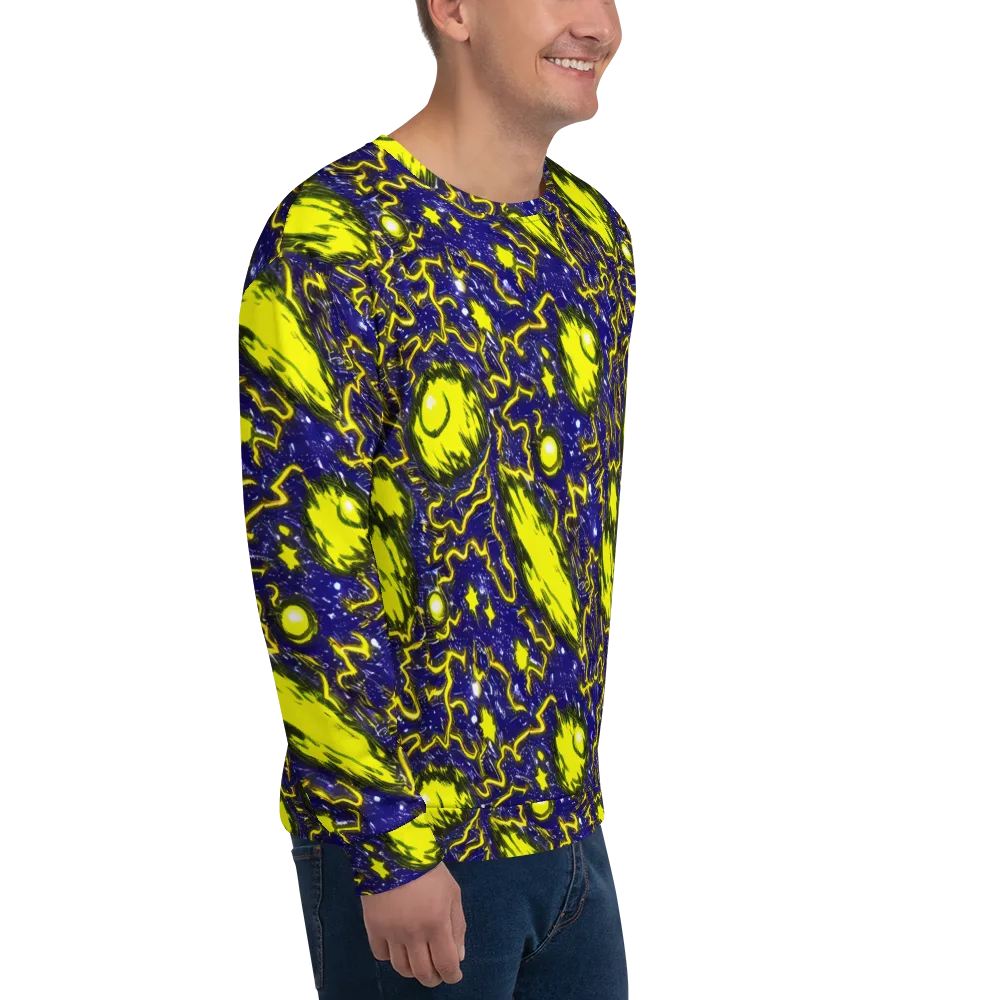 Neon Comet Riot on Sweatshirt — Right Front