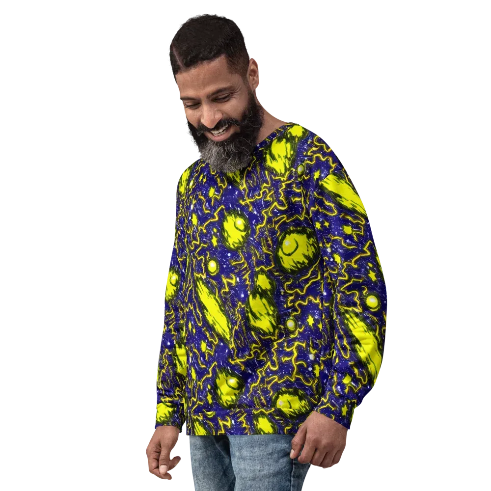 Neon Comet Riot on Sweatshirt — Left Front