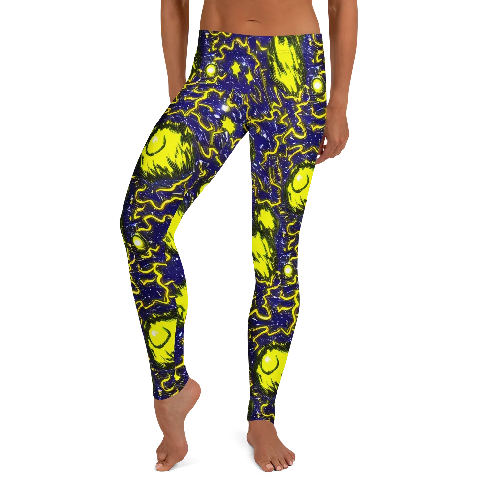 Neon Comet Riot on Leggings — Front