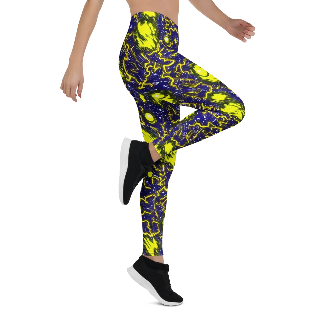 Neon Comet Riot on Leggings — Right