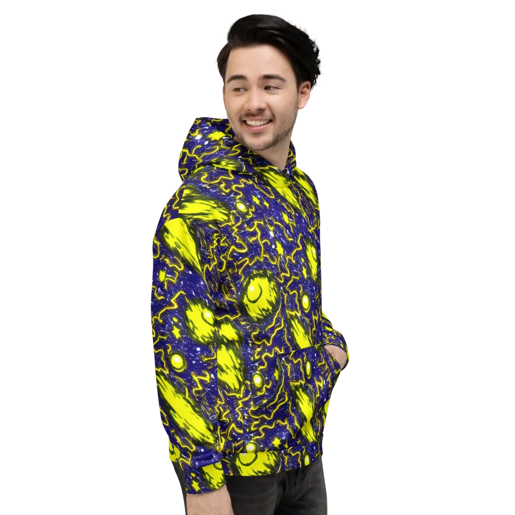 Neon Comet Riot on Hoodie — Right