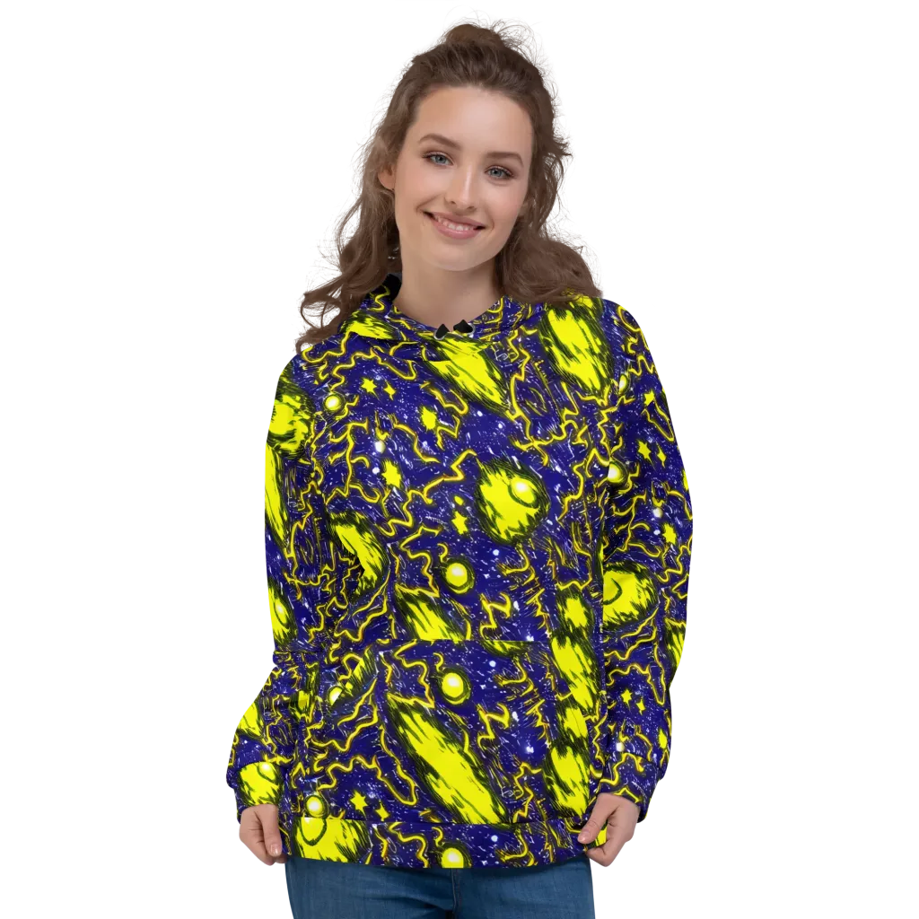 Neon Comet Riot on Hoodie — Front