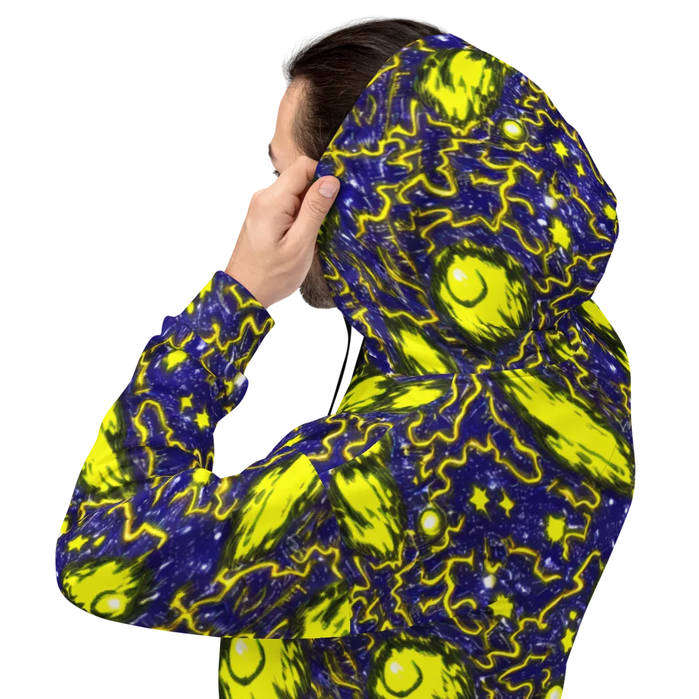 Neon Comet Riot on Hoodie — Back