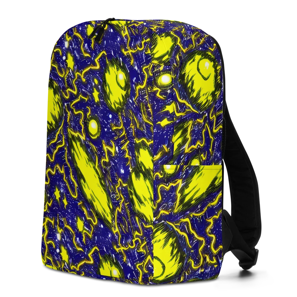 Neon Comet Riot on Minimalist Backpack — Left