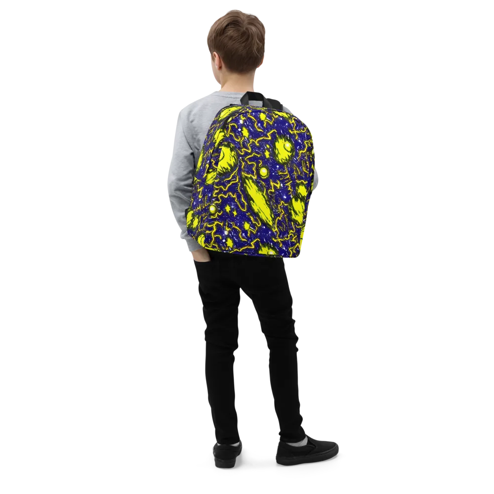 Neon Comet Riot on Minimalist Backpack — Right Front