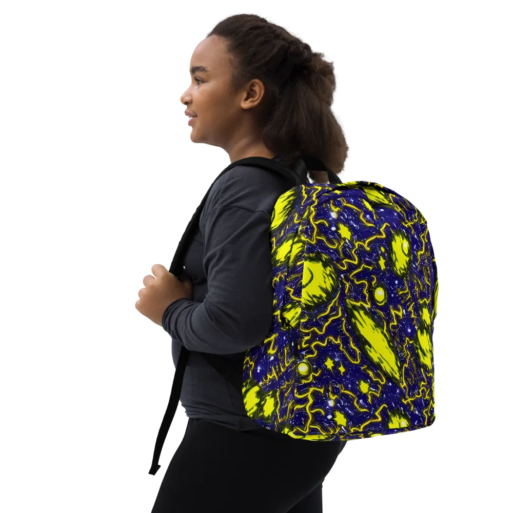 Neon Comet Riot on Minimalist Backpack — Right Front
