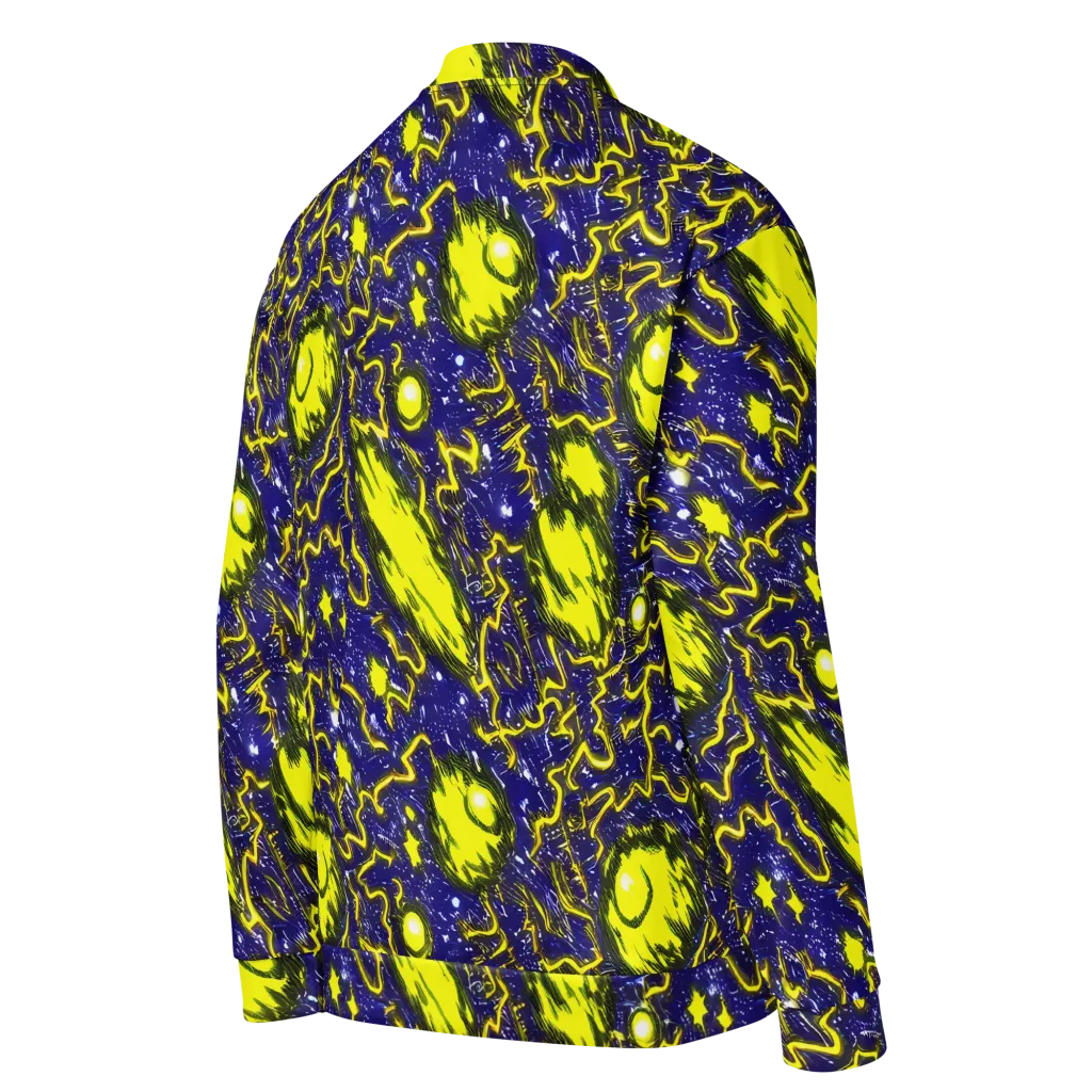 Neon Comet Riot on Bomber Jacket — Right Back