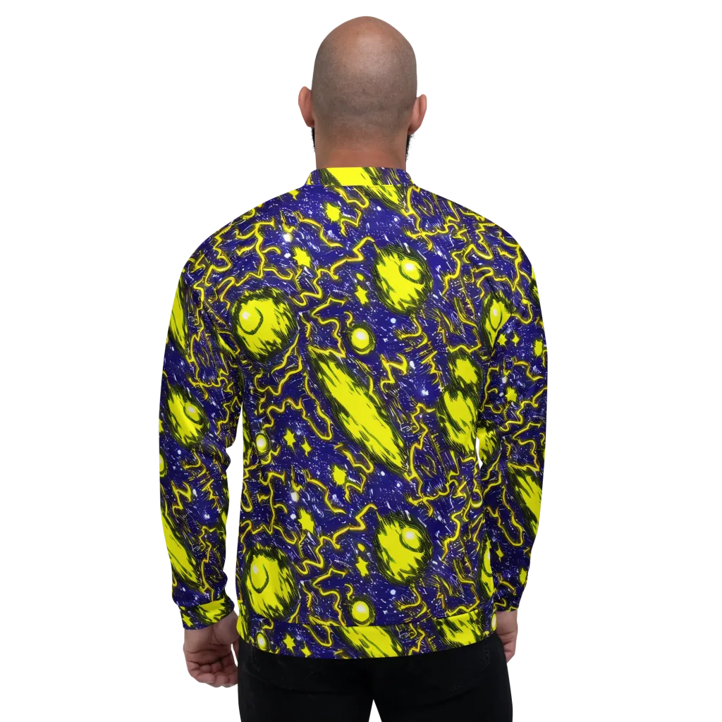 Neon Comet Riot on Bomber Jacket — Back