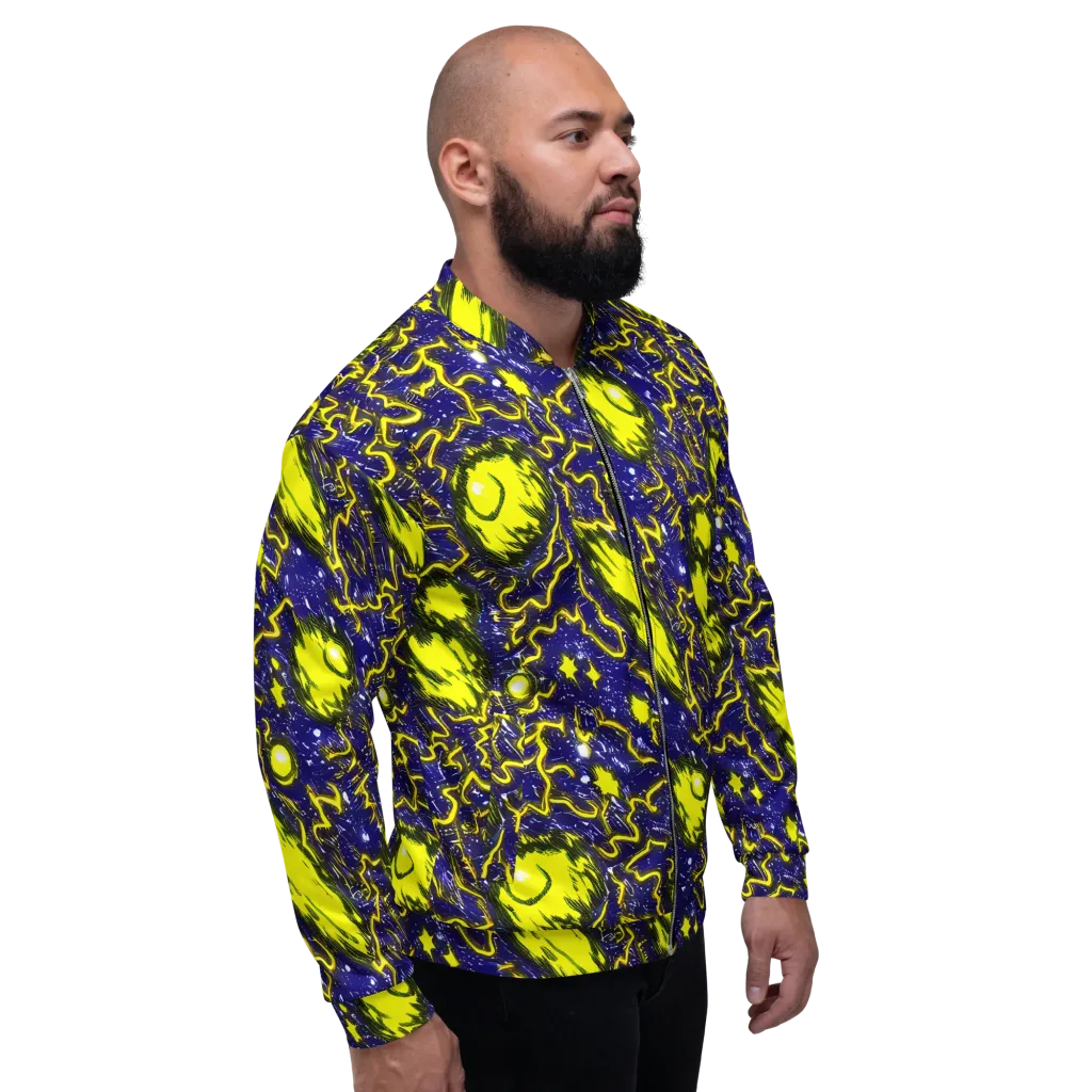 Neon Comet Riot on Bomber Jacket — Right