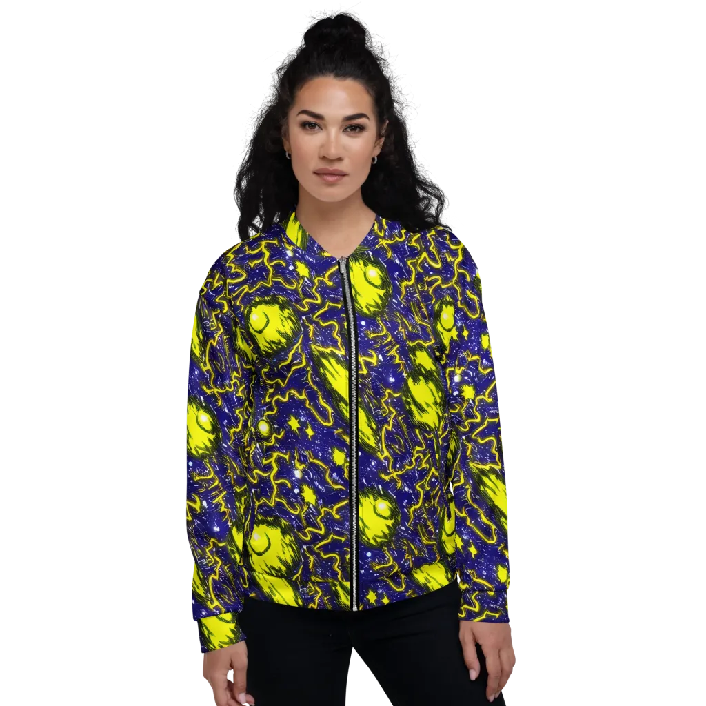 Neon Comet Riot on Bomber Jacket — Front