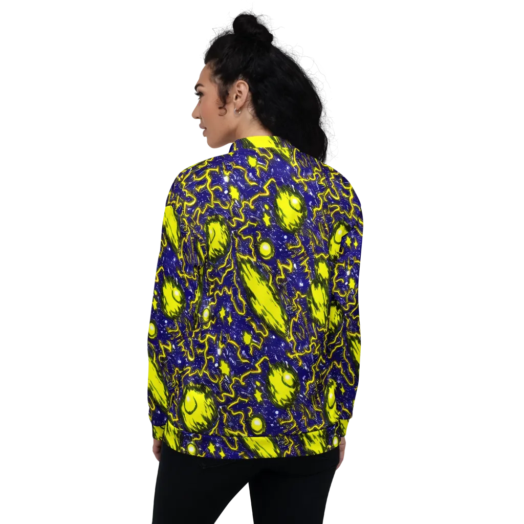 Neon Comet Riot on Bomber Jacket — Back