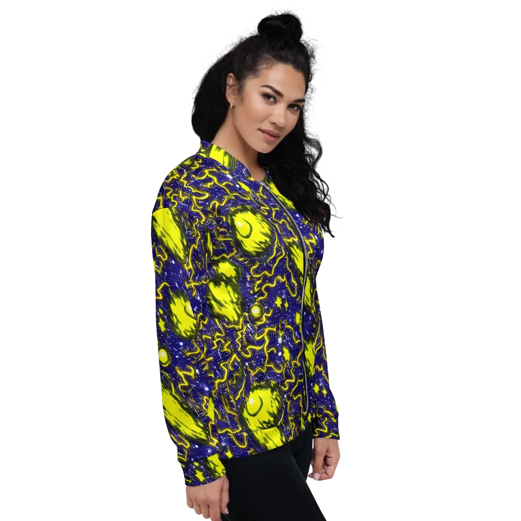 Neon Comet Riot on Bomber Jacket — Right