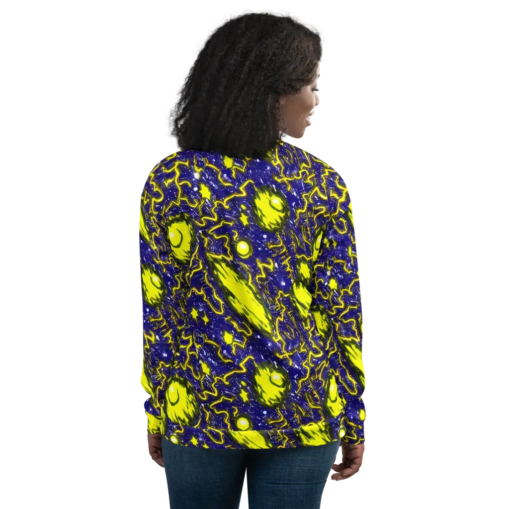 Neon Comet Riot on Bomber Jacket — Back