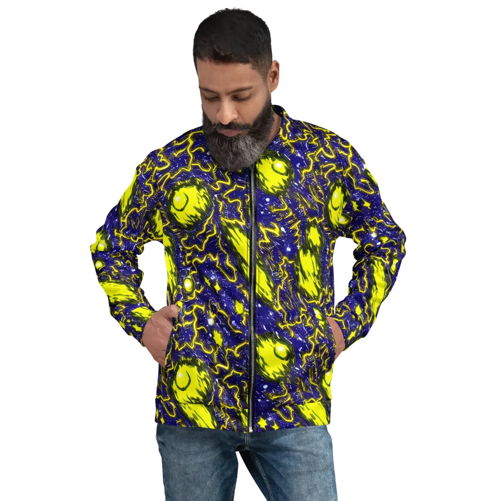 Neon Comet Riot on Bomber Jacket — Front