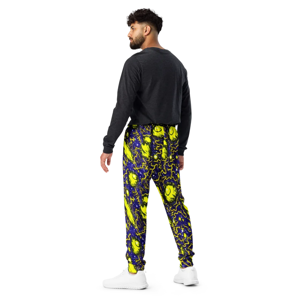 Neon Comet Riot on Men's Joggers — Back