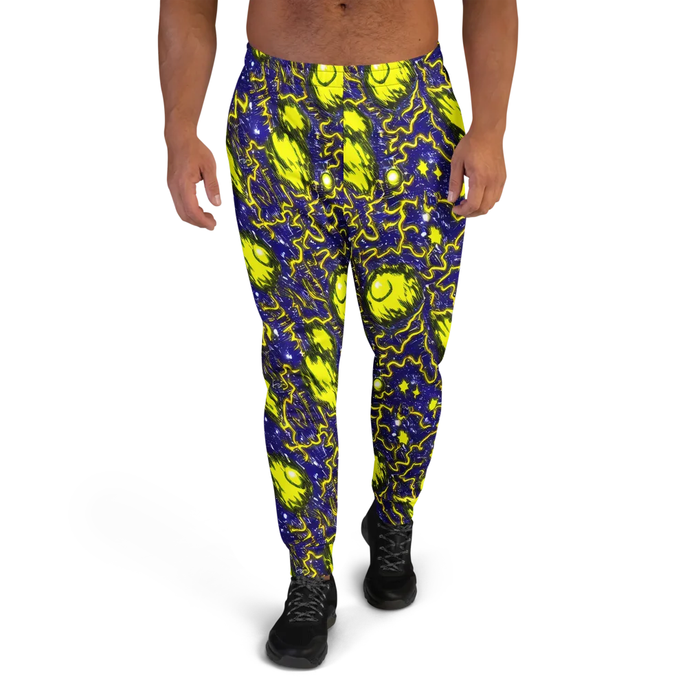 Neon Comet Riot on Men's Joggers — Front