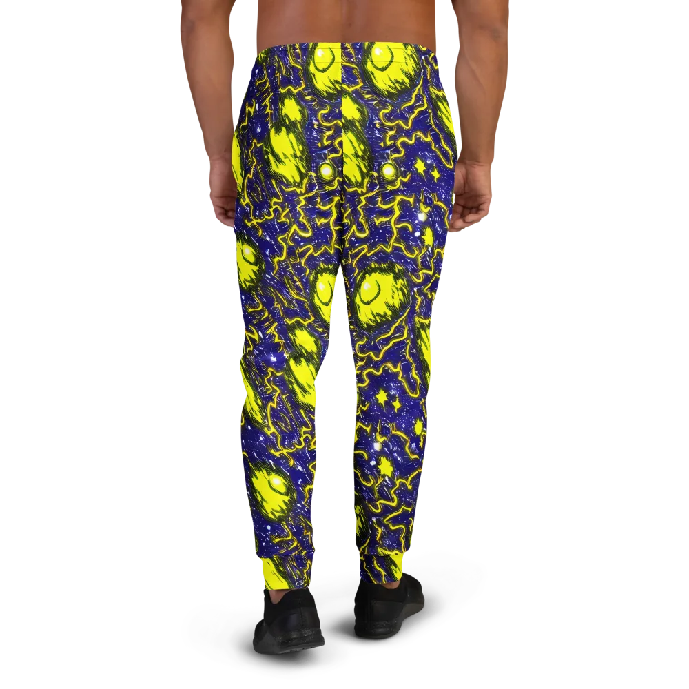 Neon Comet Riot on Men's Joggers — Back