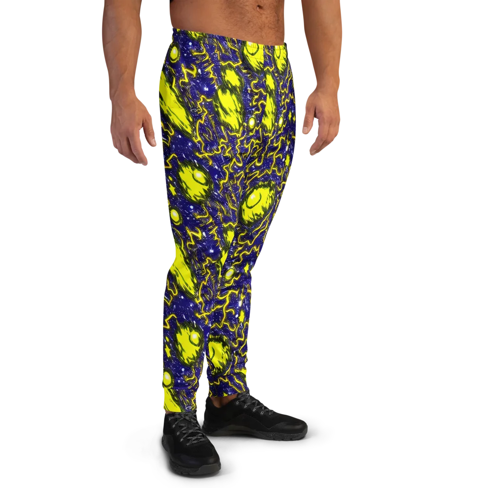Neon Comet Riot on Men's Joggers — Right