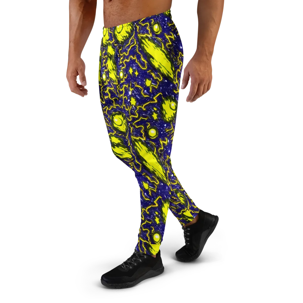 Neon Comet Riot on Men's Joggers — Left
