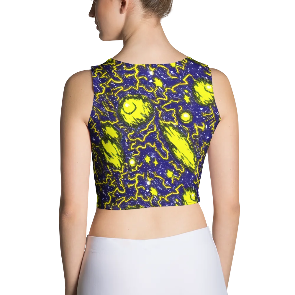 Neon Comet Riot on Crop Top — Back